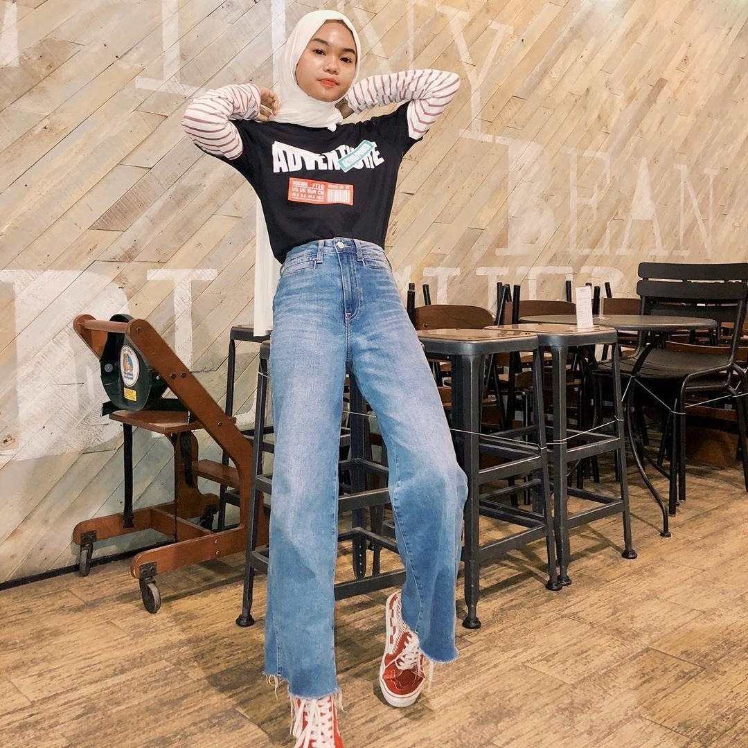 أجمل موديلات بنطال واسع - موضة محجبات