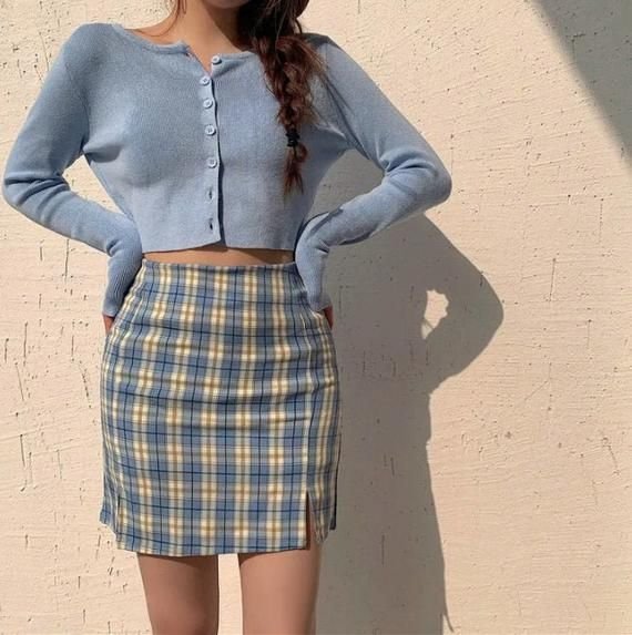 أجمل موديلات توب و تنورة - سماوي - كازويات