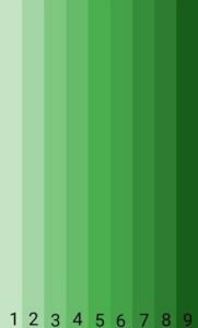 درجات اللون الاخضر